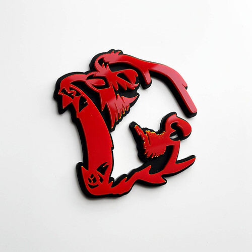 Gorilla Angry 3D Badge Fender Badges Emblem Rot vs. Schwarz
