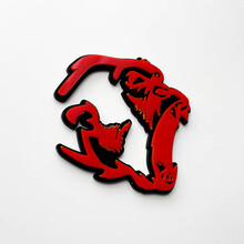 Gorilla Angry 3D Badge Fender Badges Emblem Rot vs. Schwarz
 2