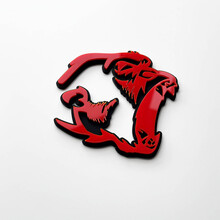 Gorilla Angry 3D Badge Fender Badges Emblem Rot vs. Schwarz
 3