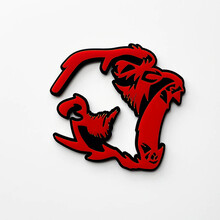 Gorilla Angry 3D Badge Fender Badges Emblem Rot vs. Schwarz
 4