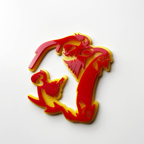 Gorilla Angry 3D Badge Fender Badges Emblem Rot vs. Gelb
