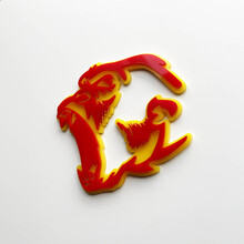 Gorilla Angry 3D Badge Fender Badges Emblem Rot vs. Gelb
 2