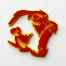 Gorilla Angry 3D Badge Fender Badges Emblem Rot vs. Gelb
 4
