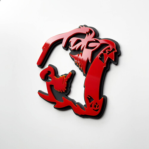 Gorilla Angry 3D Badge Fender Badges Emblem Rot vs. Grau
