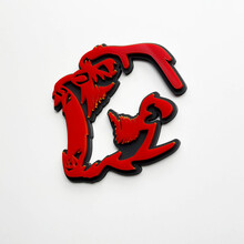 Gorilla Angry 3D Badge Fender Badges Emblem Rot vs. Grau
 2