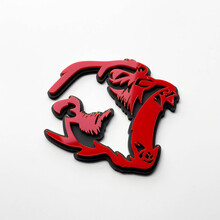 Gorilla Angry 3D Badge Fender Badges Emblem Rot vs. Grau
 3