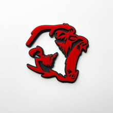 Gorilla Angry 3D Badge Fender Badges Emblem Rot vs. Grau
 4