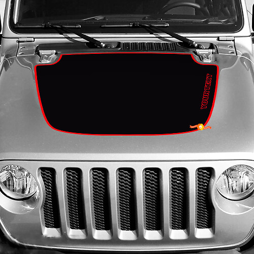 Roter Kontur-Motorhauben-Vinylaufkleber für Jeep Wrangler