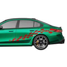 Seitenaufkleber-Set M5 Checkered Racing für BMW 5er G60 M5 G90 – SupDec Graphix Vinyl-Aufkleber
 2