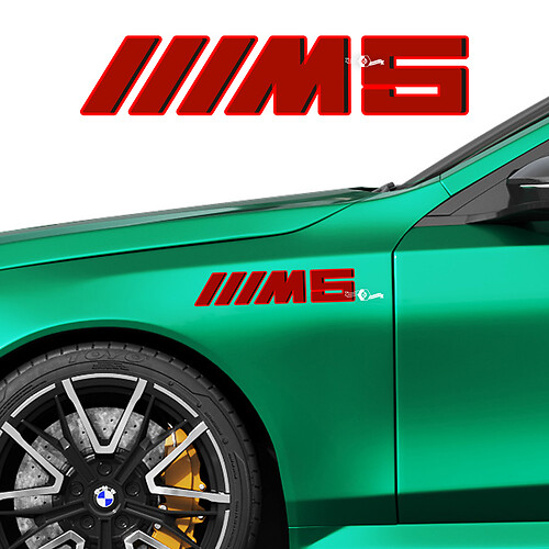 3-farbiges M-Logo-Racing-Aufkleber-Set für BMW 5er G60 M5 G90
