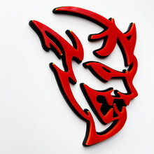 Benutzerdefinierte 3D-Abzeichen Dämon Dodge Charger Challenger Logo Fender Abzeichen Emblem Rot vs. Schwarz
 6