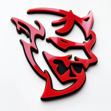 Benutzerdefinierte 3D-Abzeichen Dämon Dodge Charger Challenger Logo Fender Abzeichen Emblem Rot vs. Schwarz
 7