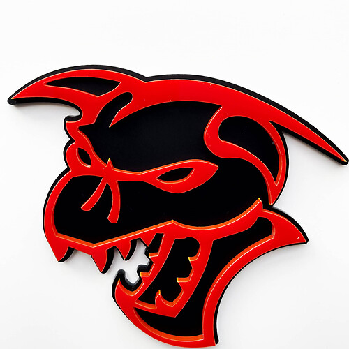 Hellcat Demon 3D-Abzeichen, schwarzes vs. gelbes Fender-Abzeichen-Emblem
