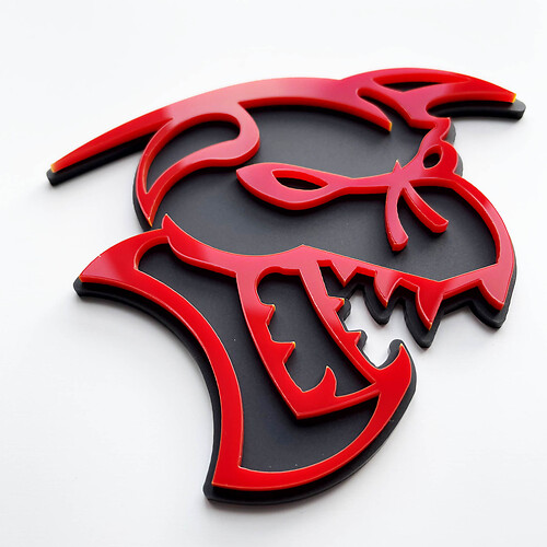 Hellcat Demon 3D Badge Fender Badges Emblem Grau vs Rot
