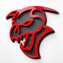 Hellcat Demon 3D Badge Fender Badges Emblem Grau vs Rot
 2
