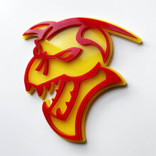 Hellcat Demon 3D Badge Fender Badges Emblem Gelb vs. Rot
 2