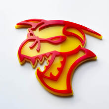 Hellcat Demon 3D Badge Fender Badges Emblem Gelb vs. Rot
 3
