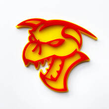 Hellcat Demon 3D Badge Fender Badges Emblem Gelb vs. Rot
 4