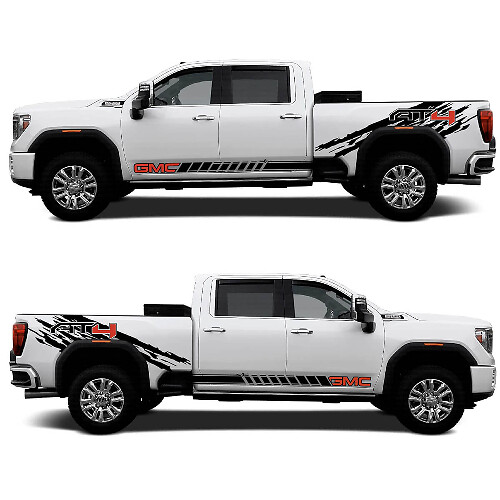 AT4 Stil Heckseiten- und Schweller-Vinylaufkleber-Kit für GMC 2500HD 2024_1