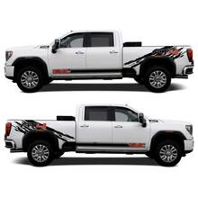 2024 GMC 2500HD AT4 Aufkleber-Set – Box-Seitengrafiken und Vinyl-Aufkleber für die untere Schwellerverkleidung
 2
