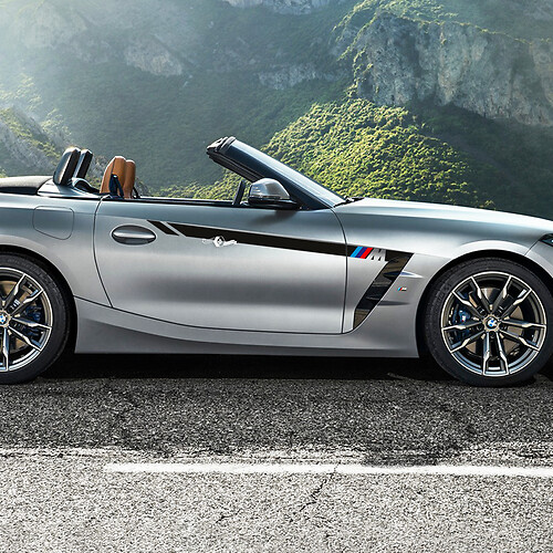 Seitliche Akzente an der Tür mit M-Streifen, Vinyl-Aufkleber, passend für BMW Z4
