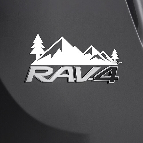 Berge Bäume Aufkleber Aufkleber über hinten Toyota Rav4 Abzeichen 2
