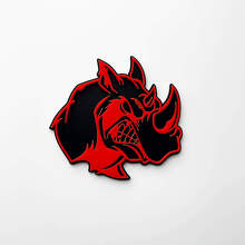 3D Rhino Angry Logo Badge – individuelles Kotflügelemblem für PKW, LKW und SUV
 4