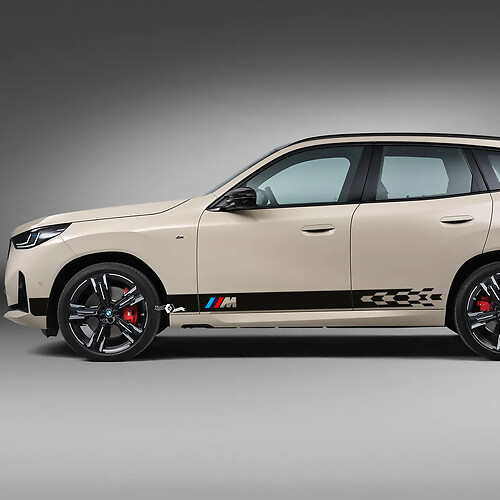 BMW X3 2024 Seitentür karierte Streifen M-Aufkleber-Set – individuelle Vinyl-Grafiken für G01 und F25
