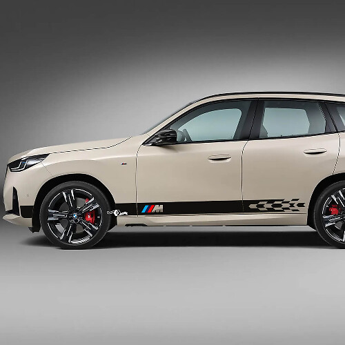 Karierte M-Style Streifen Seiten-Vinyl-Aufkleber-Kit für BMW X3