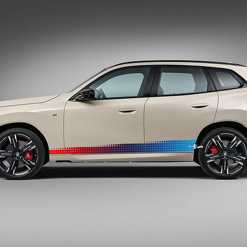 BMW X3 2024 Seitentür-Farbverlaufsstreifen M-Aufkleber-Set – individuelle Vinyl-Grafiken für G01 und F25
