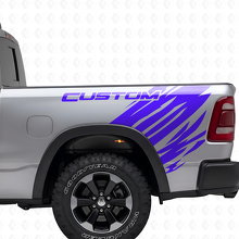 Custom Grunge Style Heck Seitenaufkleber Set für Dodge Ram_2