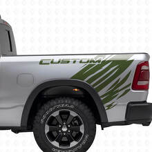 Custom Grunge Style Heck Seitenaufkleber Set für Dodge Ram_3
