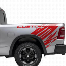 Custom Grunge Style Heck Seitenaufkleber Set für Dodge Ram_4