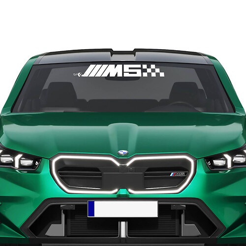 M Logo Racing Karierter Windschutzscheibenaufkleber für BMW 5er G60 M5 G90

