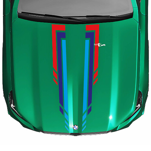 L Stripes Racing Karierter Motorhaubenaufkleber für BMW 5er G60 M5 G90
