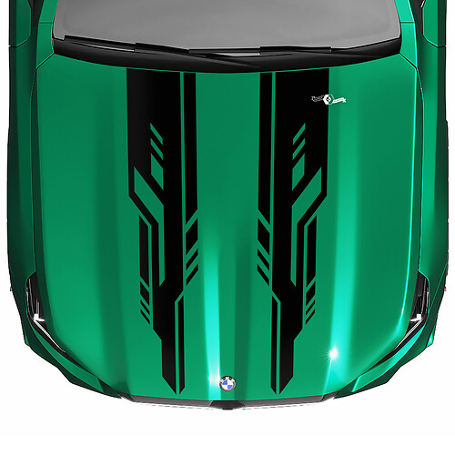 Stripes Racing Modern Look Motorhaubenaufkleber für BMW 5er G60 M5 G90
