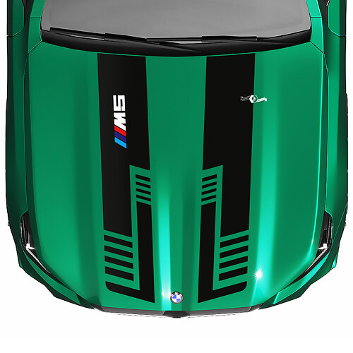 Stripes Racing Checkered Flag oder Strobe Look Motorhaubenaufkleber für BMW 5er G60 M5 G90
 1