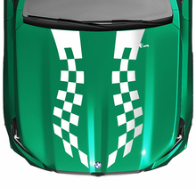 Stripes Racing Checkered Flag oder Strobe Look Motorhaubenaufkleber für BMW 5er G60 M5 G90
 4