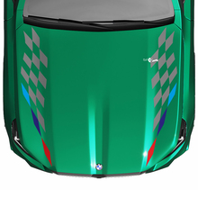 Stripes Racing M-Farben Checkered Flag-Motorhaubenaufkleber für BMW 5er G60 M5 G90
 3