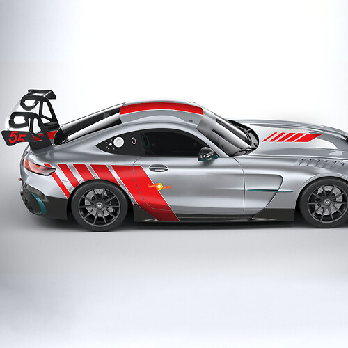 Mercedes Benz AMG GT Edition 55 Seitenhauben-Dach-Windschutzscheiben-Set, Vinyl-Grafikaufkleber
