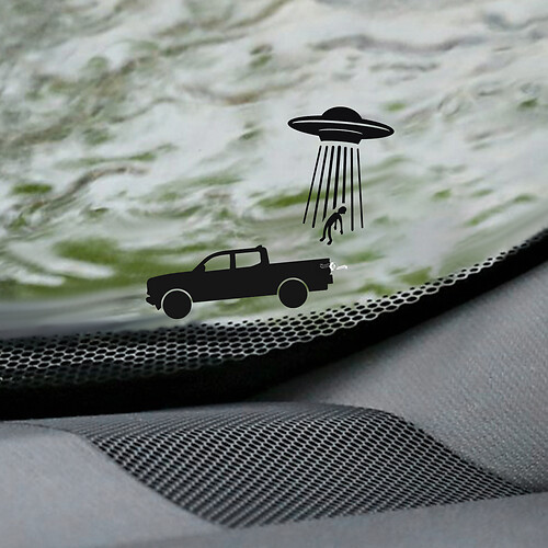 Tacoma UFO Windschutzscheiben-Ostereier-Eckaufkleber – individuelle Vinyl-Grafik für Toyota Tacoma Trucks
