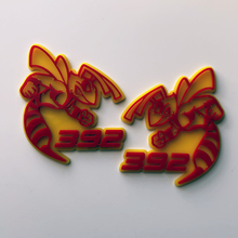 Hornet Bee 392 3D-Abzeichen, gelbes vs. rotes Fender-Abzeichen-Emblem
 4
