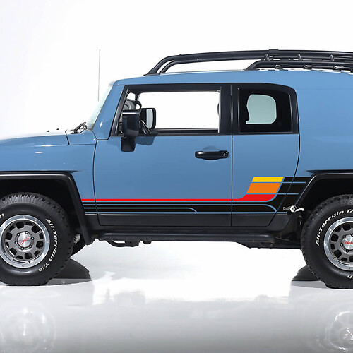 Seitenaufkleber mit Vintage-Retro-Streifen – passend für Toyota FJ Cruiser 2
