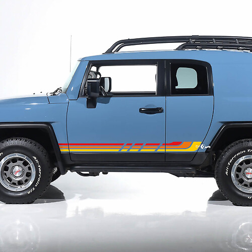 Seitenaufkleber mit Vintage-Retro-Streifen – passend für Toyota FJ Cruiser 3
