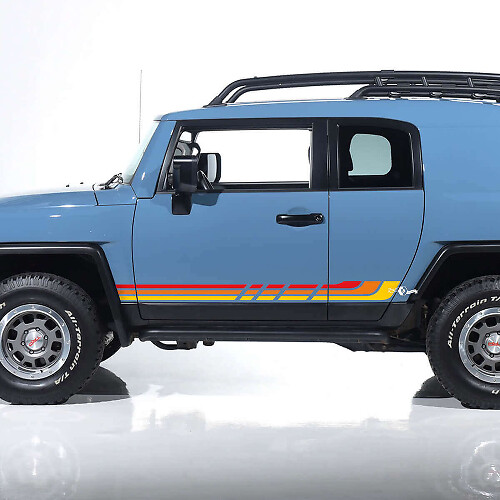 Vinyl-Aufkleber-Set im Vintage-Stil für Seitentürstreifen für Toyota FJ Cruiser