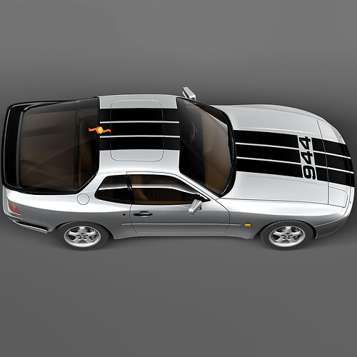 Porsche 944 Turbo Three Stripes Hood Roof Kit – individuelle Vinyl-Aufklebergrafiken
