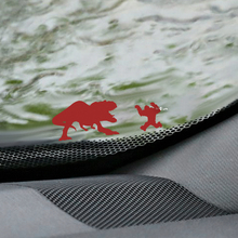 T-Rex und Yeti Bigfoot Windschutzscheiben-Osterei-Eckaufkleber – individuelle Vinyl-Grafik
 2