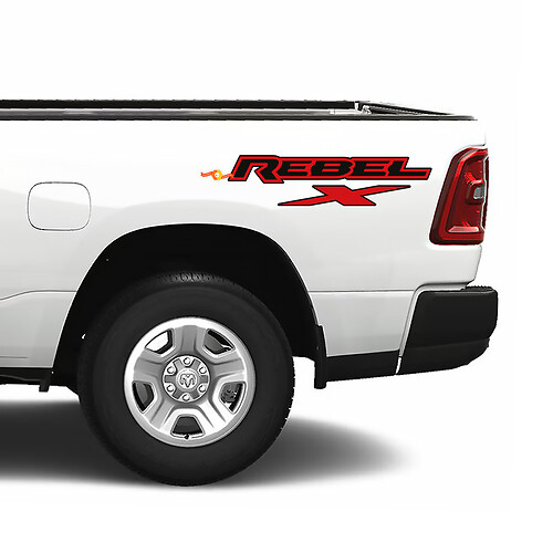 Dodge Ram 1500 Rebel X Bed Side Truck Vinyl Aufkleber Grafik 2 Farben

