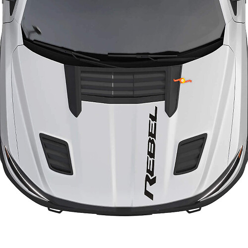 Rebel Hood Logo Vinyl-Aufkleber für Dodge Ram 1500 Rebel