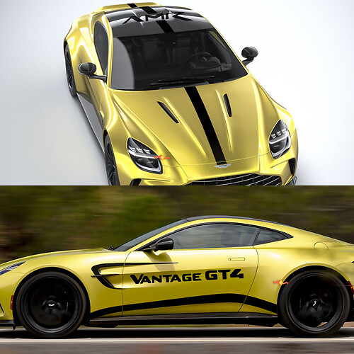 Komplettset Aston Martin V8 Vantage amr pro Stripe Hood Roof Trunk Side Vinyl Aufkleber Aufkleber
